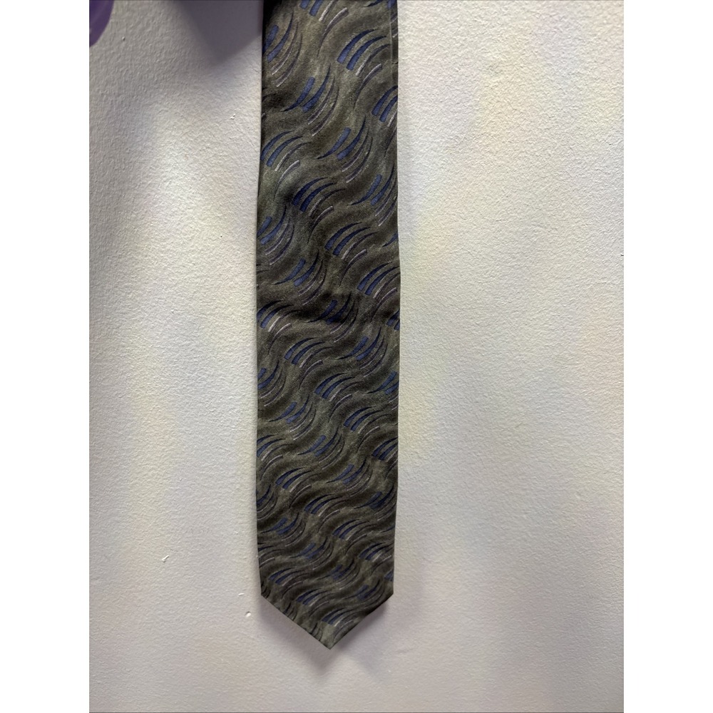 Van Heusen Blue‎ & Gray 100% Silk Men's Neck Tie Made In China